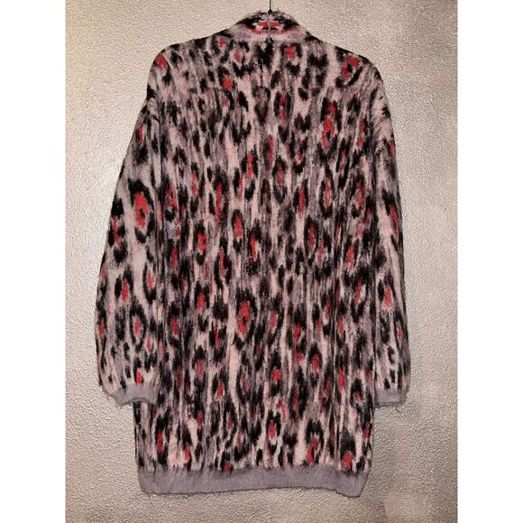 Anthropologie Mob Wife Edgy Neutral Pink Leopard Long Sleeves Cardigan  Sm NWT - Picture 8 of 8